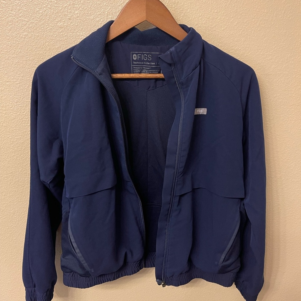 Figs Navy Blue Scrub Jacket